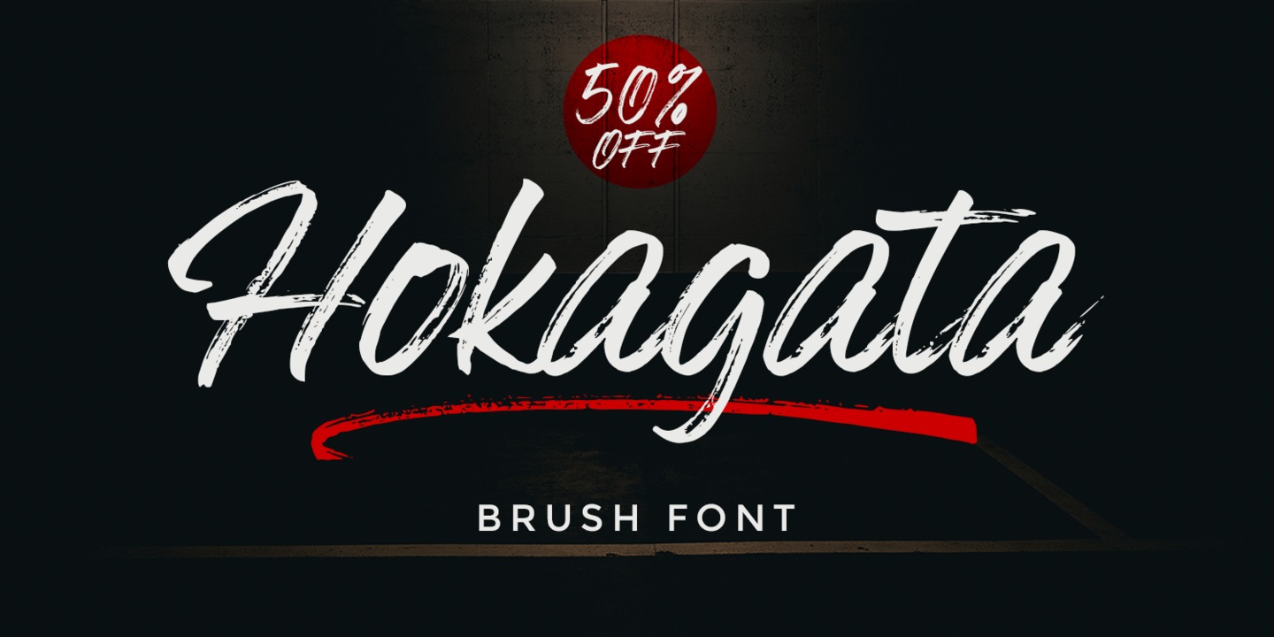 Ejemplo de fuente Hokagata Brush #1